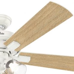 Crestfield 52 in. LED Indoor Fresh White Ceiling Fan with 3-Light Kit by Hunter -Hunter Sales fresh white hunter ceiling fans with lights 54204 4f 1000