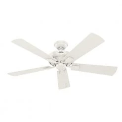 Crestfield 52 in. LED Indoor Fresh White Ceiling Fan with 3-Light Kit by Hunter -Hunter Sales fresh white hunter ceiling fans with lights 54204 66 1000