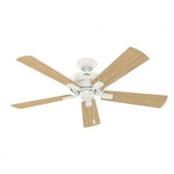 Crestfield 52 in. LED Indoor Fresh White Ceiling Fan with 3-Light Kit by Hunter -Hunter Sales fresh white hunter ceiling fans with lights 54204 77 1000