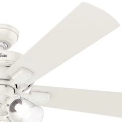 Crestfield 52 in. LED Indoor Fresh White Ceiling Fan with 3-Light Kit by Hunter -Hunter Sales fresh white hunter ceiling fans with lights 54204 c3 1000