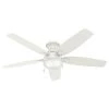Duncan 52 in. LED Indoor Fresh White Flush Mount Ceiling Fan with Light by Hunter 1 Duncan 52 in. LED Indoor Fresh White Flush Mount Ceiling Fan with Light by Hunter -Hunter Sales fresh white hunter ceiling fans with lights 59186 64 1000