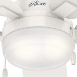 Duncan 52 in. LED Indoor Fresh White Flush Mount Ceiling Fan with Light by Hunter -Hunter Sales fresh white hunter ceiling fans with lights 59186 a0 1000