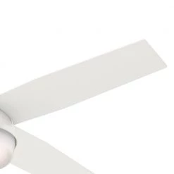 Dempsey 52 in. LED Indoor Fresh White Ceiling Fan with Light Kit and Universal Remote by Hunter -Hunter Sales fresh white hunter ceiling fans with lights 59217 66 1000