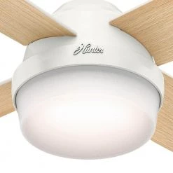 Dempsey 52 in. LED Indoor Fresh White Ceiling Fan with Light Kit and Universal Remote by Hunter -Hunter Sales fresh white hunter ceiling fans with lights 59217 a0 1000