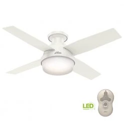 Dempsey 44 in. Low Profile LED Indoor Fresh White Ceiling Fan with Universal Remote by Hunter 29 Dempsey 44 in. Low Profile LED Indoor Fresh White Ceiling Fan with Universal Remote by Hunter -Hunter Sales fresh white hunter ceiling fans with lights 59244 31 1000