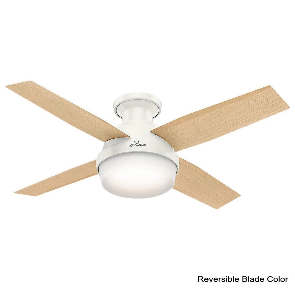 Dempsey 44 in. Low Profile LED Indoor Fresh White Ceiling Fan with Universal Remote by Hunter 5 Dempsey 44 in. Low Profile LED Indoor Fresh White Ceiling Fan with Universal Remote by Hunter - Image 3