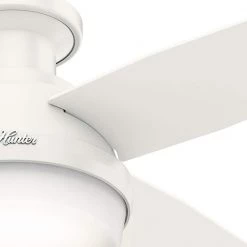 Dempsey 44 in. Low Profile LED Indoor Fresh White Ceiling Fan with Universal Remote by Hunter 24 Dempsey 44 in. Low Profile LED Indoor Fresh White Ceiling Fan with Universal Remote by Hunter -Hunter Sales fresh white hunter ceiling fans with lights 59244 4f 1000