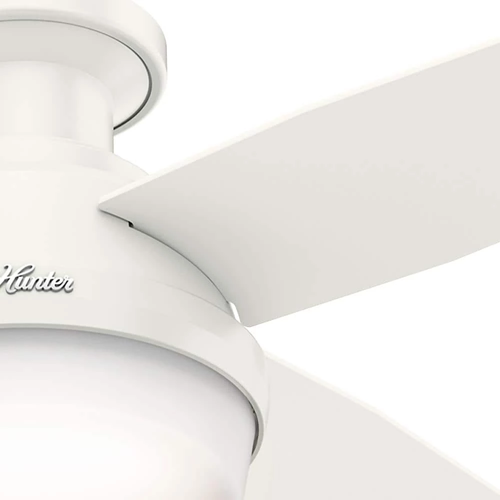Dempsey 44 in. Low Profile LED Indoor Fresh White Ceiling Fan with Universal Remote by Hunter 11 Dempsey 44 in. Low Profile LED Indoor Fresh White Ceiling Fan with Universal Remote by Hunter - Image 9