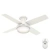 Dempsey 44 in. Low Profile LED Indoor Fresh White Ceiling Fan with Universal Remote by Hunter 1 Dempsey 44 in. Low Profile LED Indoor Fresh White Ceiling Fan with Universal Remote by Hunter -Hunter Sales fresh white hunter ceiling fans with lights 59244 64 1000
