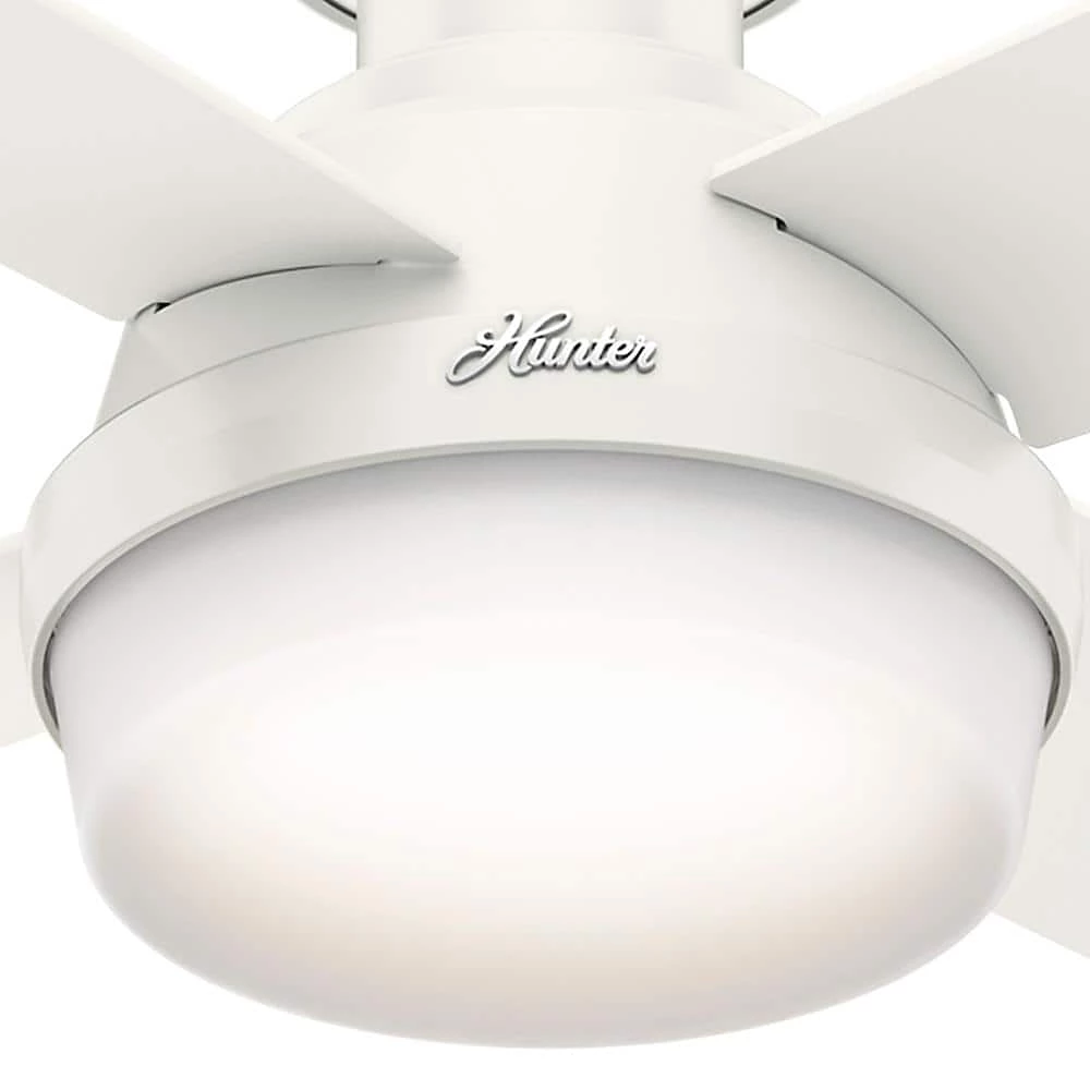 Dempsey 44 in. Low Profile LED Indoor Fresh White Ceiling Fan with Universal Remote by Hunter 8 Dempsey 44 in. Low Profile LED Indoor Fresh White Ceiling Fan with Universal Remote by Hunter - Image 6
