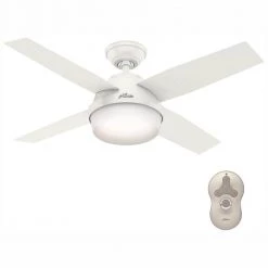 Dempsey 44 in. LED Indoor Fresh White Ceiling Fan with Universal Remote by Hunter
