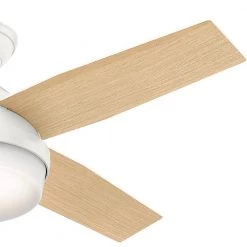 Dempsey 44 in. LED Indoor Fresh White Ceiling Fan with Universal Remote by Hunter -Hunter Sales fresh white hunter ceiling fans with lights 59246 77 1000