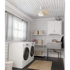 Dempsey 44 in. LED Indoor Fresh White Ceiling Fan with Universal Remote by Hunter -Hunter Sales fresh white hunter ceiling fans with lights 59246 a0 1000