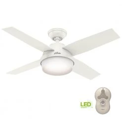 Dempsey 44 in. LED Indoor Fresh White Ceiling Fan with Universal Remote by Hunter -Hunter Sales fresh white hunter ceiling fans with lights 59246 d4 1000