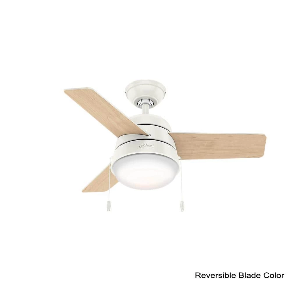 Aker 36 in. LED Indoor Fresh White Ceiling Fan with Light by Hunter 5 Aker 36 in. LED Indoor Fresh White Ceiling Fan with Light by Hunter - Image 3