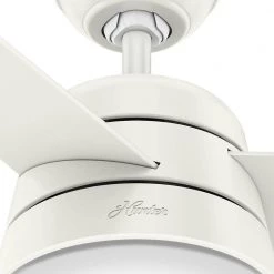 Aker 36 in. LED Indoor Fresh White Ceiling Fan with Light by Hunter 24 Aker 36 in. LED Indoor Fresh White Ceiling Fan with Light by Hunter -Hunter Sales fresh white hunter ceiling fans with lights 59301 4f 1000