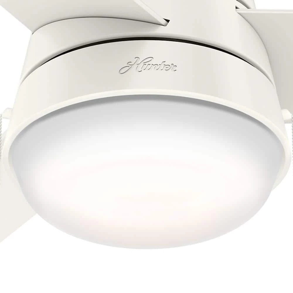 Aker 36 in. LED Indoor Fresh White Ceiling Fan with Light by Hunter 6 Aker 36 in. LED Indoor Fresh White Ceiling Fan with Light by Hunter - Image 4