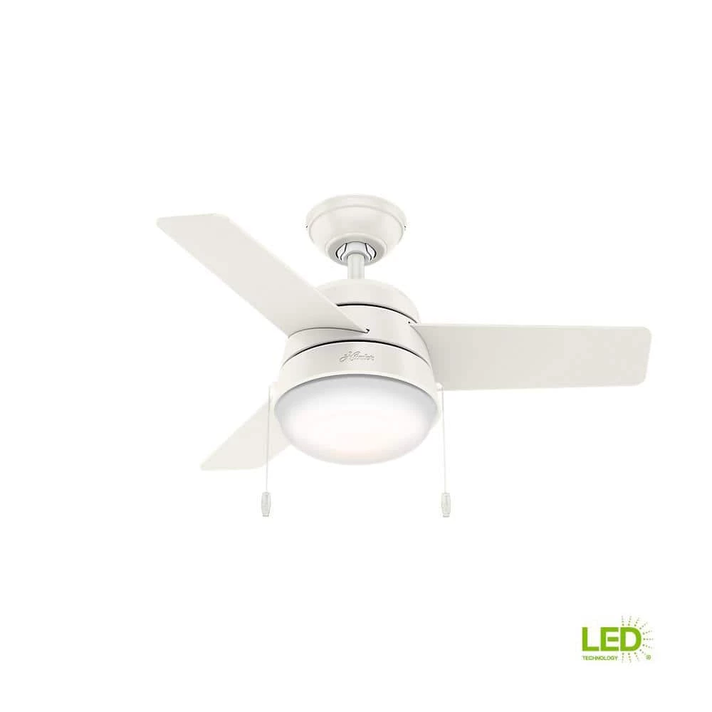 Aker 36 in. LED Indoor Fresh White Ceiling Fan with Light by Hunter 16 Aker 36 in. LED Indoor Fresh White Ceiling Fan with Light by Hunter - Image 14