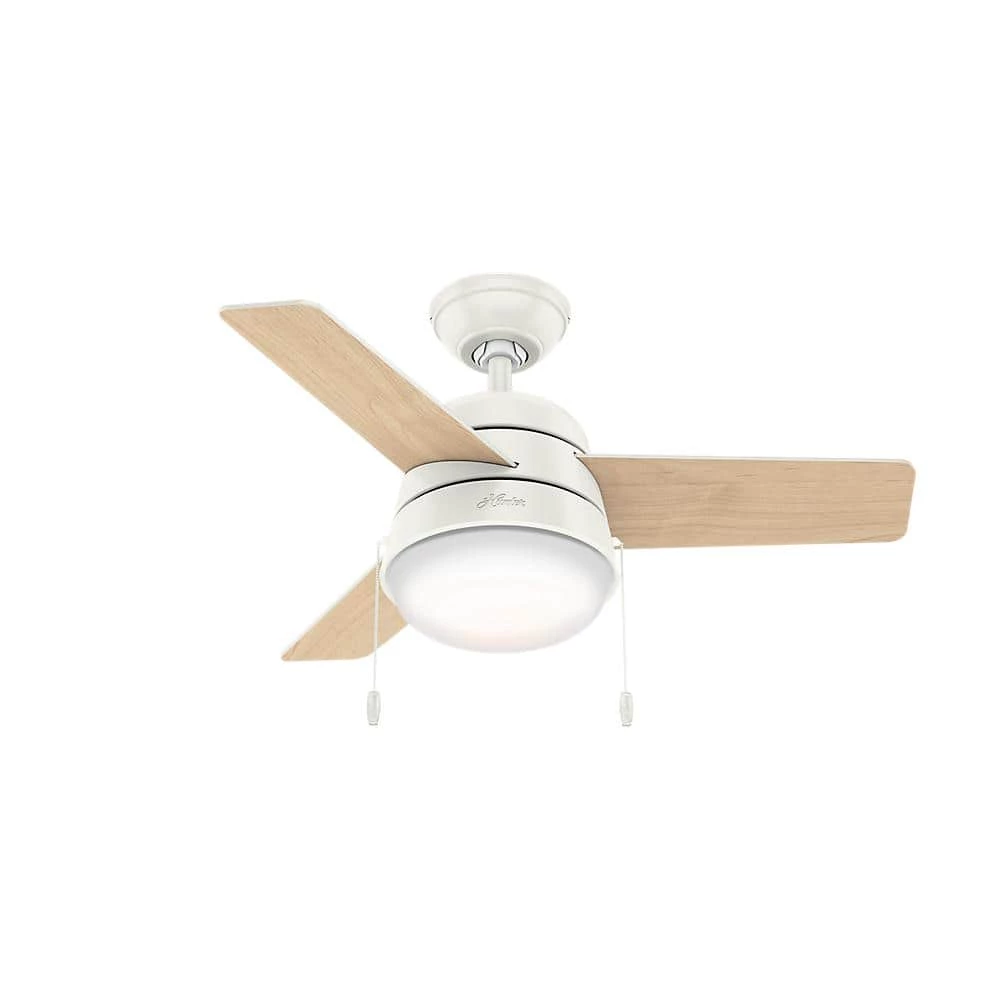 Aker 36 in. LED Indoor Fresh White Ceiling Fan with Light by Hunter 14 Aker 36 in. LED Indoor Fresh White Ceiling Fan with Light by Hunter - Image 12