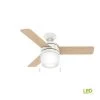 Acumen 42 in. LED Indoor Fresh White Ceiling Fan with Light Kit by Hunter -Hunter Sales fresh white hunter ceiling fans with lights 59409 64 1000