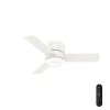 Minimus 44 in. Low Profile Integrated LED Indoor Fresh White Ceiling Fan with Light Kit and Remote by Hunter -Hunter Sales fresh white hunter ceiling fans with lights 59452 64 1000