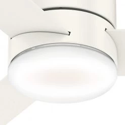 Minimus 44 in. Low Profile Integrated LED Indoor Fresh White Ceiling Fan with Light Kit and Remote by Hunter 16 Minimus 44 in. Low Profile Integrated LED Indoor Fresh White Ceiling Fan with Light Kit and Remote by Hunter -Hunter Sales fresh white hunter ceiling fans with lights 59452 66 1000