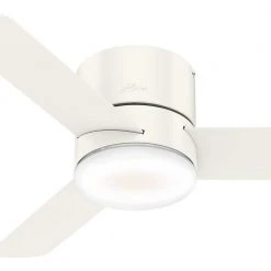 Minimus 44 in. Low Profile Integrated LED Indoor Fresh White Ceiling Fan with Light Kit and Remote by Hunter 21 Minimus 44 in. Low Profile Integrated LED Indoor Fresh White Ceiling Fan with Light Kit and Remote by Hunter -Hunter Sales fresh white hunter ceiling fans with lights 59452 fa 1000