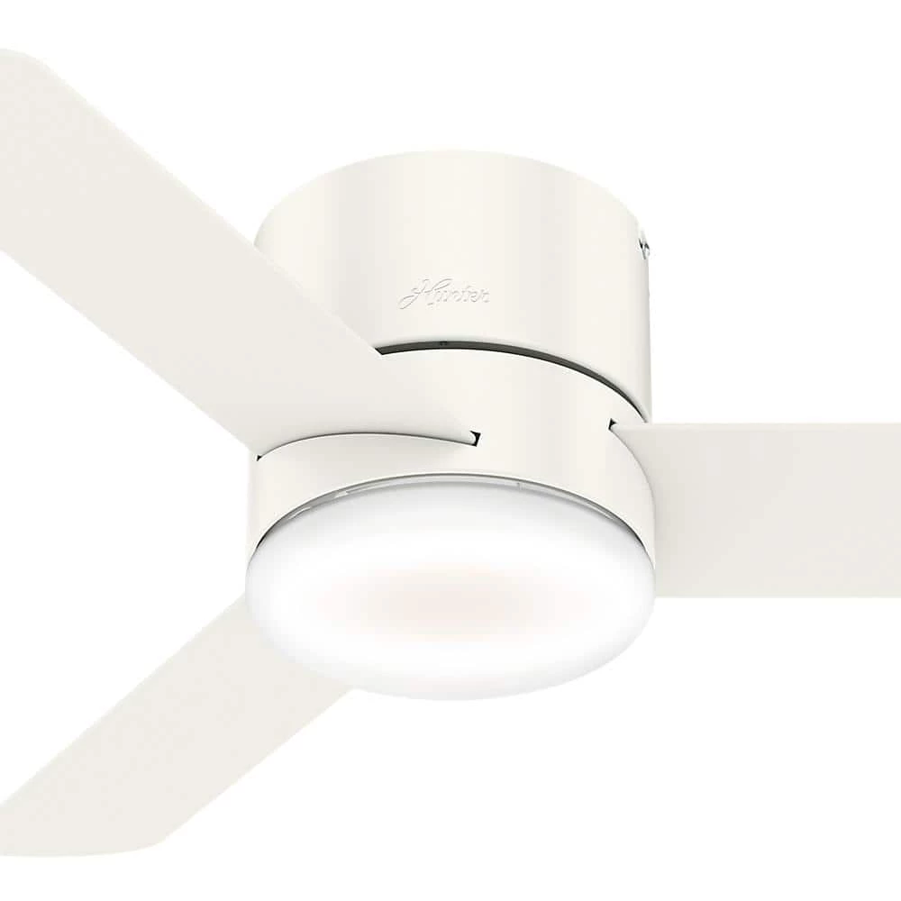 Minimus 44 in. Low Profile Integrated LED Indoor Fresh White Ceiling Fan with Light Kit and Remote by Hunter 11 Minimus 44 in. Low Profile Integrated LED Indoor Fresh White Ceiling Fan with Light Kit and Remote by Hunter - Image 9