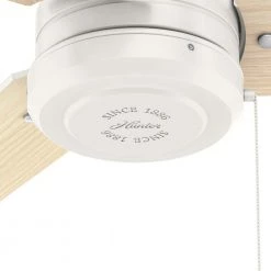 Cassius 44 in. Indoor/Outdoor Fresh White Ceiling Fan by Hunter -Hunter Sales fresh white hunter ceiling fans without lights 50262 66 1000