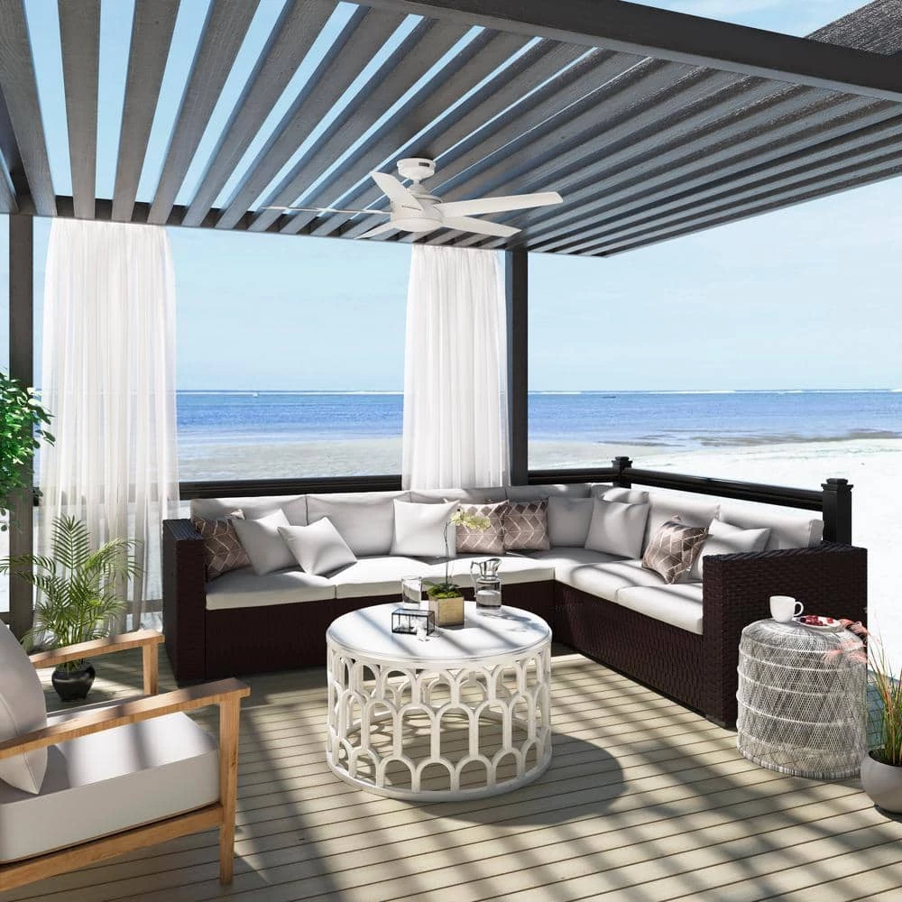 Tidal Ridge 52 in. Outdoor Fresh White Ceiling Fan with Wall Switch by Hunter 12 Tidal Ridge 52 in. Outdoor Fresh White Ceiling Fan with Wall Switch by Hunter - Image 10