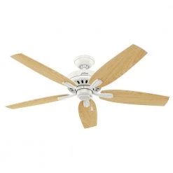 Newsome 52 in. Indoor Fresh White Ceiling Fan by Hunter -Hunter Sales fresh white hunter ceiling fans without lights 53319 31 1000