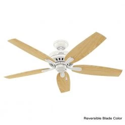 Newsome 52 in. Indoor Fresh White Ceiling Fan by Hunter -Hunter Sales fresh white hunter ceiling fans without lights 53319 40 1000