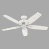 Newsome 52 in. Indoor Fresh White Ceiling Fan by Hunter -Hunter Sales fresh white hunter ceiling fans without lights 53319 64 1000
