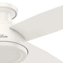 Dempsey 52 in. Low Profile No Light Indoor Fresh White Ceiling Fan with Remote by Hunter -Hunter Sales fresh white hunter ceiling fans without lights 59248 c3 1000