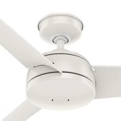 Trimaran 52 in. Indoor/Outdoor Fresh White Ceiling Fan with Wall Switch by Hunter -Hunter Sales fresh white hunter ceiling fans without lights 59610 1f 1000