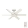 Kennicott 44 in. Indoor/Outdoor Fresh White Ceiling Fan with Wall Switch by Hunter -Hunter Sales fresh white hunter ceiling fans without lights 59614 64 1000