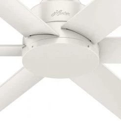 Kennicott 44 in. Indoor/Outdoor Fresh White Ceiling Fan with Wall Switch by Hunter -Hunter Sales fresh white hunter ceiling fans without lights 59614 66 1000