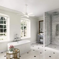 Kennicott 44 in. Indoor/Outdoor Fresh White Ceiling Fan with Wall Switch by Hunter -Hunter Sales fresh white hunter ceiling fans without lights 59614 a0 1000