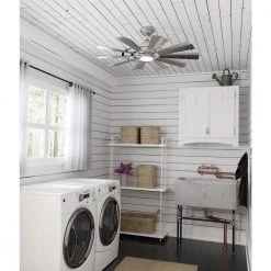 Crescent Falls 44 in. Integrated LED Indoor/Outdoor Galvanized Ceiling Fan with Light Kit and Remote by Hunter -Hunter Sales galvanized hunter ceiling fans with lights 50730 c3 1000