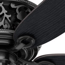 Promenade 54 in. LED Indoor Gloss Black Ceiling Fan with Light Kit and Remote by Hunter 17 Promenade 54 in. LED Indoor Gloss Black Ceiling Fan with Light Kit and Remote by Hunter -Hunter Sales gloss black hunter ceiling fans with lights 59545 1f 1000