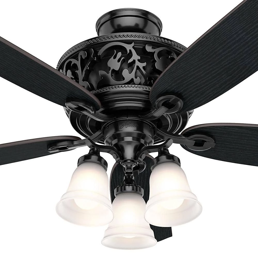 Promenade 54 in. LED Indoor Gloss Black Ceiling Fan with Light Kit and Remote by Hunter 9 Promenade 54 in. LED Indoor Gloss Black Ceiling Fan with Light Kit and Remote by Hunter - Image 7