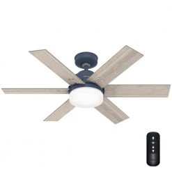 Pacer 44 in. Indoor Indigo Blue Ceiling Fan with Light Kit and Remote by Hunter
