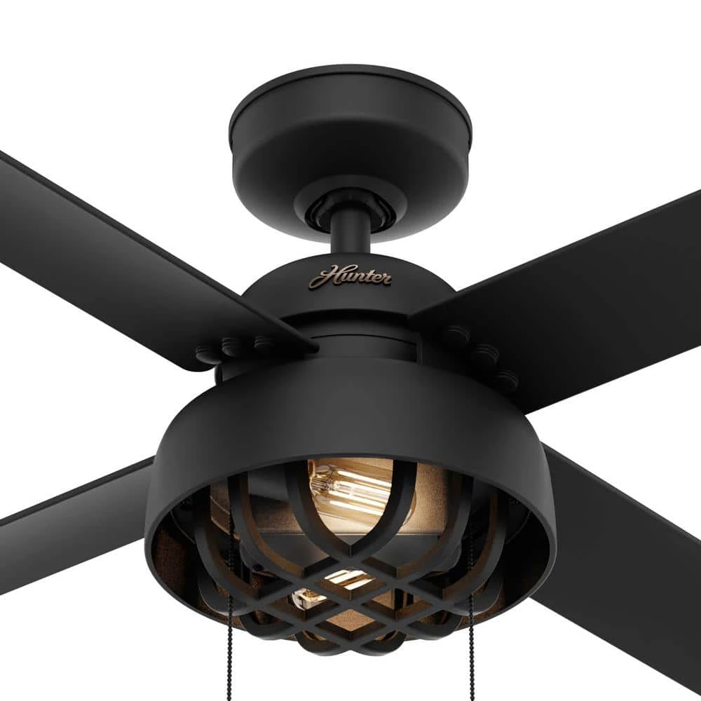 Spring Mill 52 in. LED Indoor/Outdoor Matte Black Ceiling Fan with Light Kit by Hunter 8 Spring Mill 52 in. LED Indoor/Outdoor Matte Black Ceiling Fan with Light Kit by Hunter - Image 6