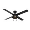 Spring Mill 52 in. LED Indoor/Outdoor Matte Black Ceiling Fan with Light Kit by Hunter -Hunter Sales matte black hunter ceiling fans with lights 50336 64 1000