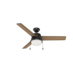 Aker 52 in. LED Indoor/Outdoor Matte Black Ceiling Fan with Light Kit by Hunter 20 Aker 52 in. LED Indoor/Outdoor Matte Black Ceiling Fan with Light Kit by Hunter -Hunter Sales matte black hunter ceiling fans with lights 50386 1f 1000