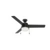 Aker 52 in. LED Indoor/Outdoor Matte Black Ceiling Fan with Light Kit by Hunter -Hunter Sales matte black hunter ceiling fans with lights 50386 64 1000