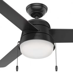Aker 52 in. LED Indoor/Outdoor Matte Black Ceiling Fan with Light Kit by Hunter 16 Aker 52 in. LED Indoor/Outdoor Matte Black Ceiling Fan with Light Kit by Hunter -Hunter Sales matte black hunter ceiling fans with lights 50386 66 1000