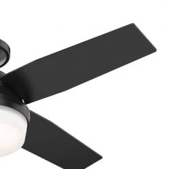 Dempsey 44 in. Indoor/Outdoor Matte Black LED Low Profile Ceiling Fan with Light Kit and Remote Control by Hunter 16 Dempsey 44 in. Indoor/Outdoor Matte Black LED Low Profile Ceiling Fan with Light Kit and Remote Control by Hunter -Hunter Sales matte black hunter ceiling fans with lights 50400 4f 1000