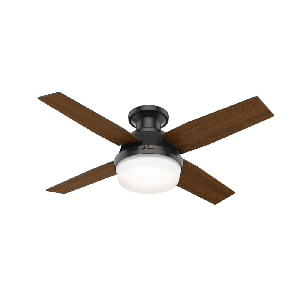 Dempsey 44 in. Indoor/Outdoor Matte Black LED Low Profile Ceiling Fan with Light Kit and Remote Control by Hunter 6 Dempsey 44 in. Indoor/Outdoor Matte Black LED Low Profile Ceiling Fan with Light Kit and Remote Control by Hunter - Image 4