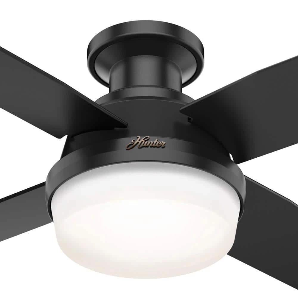 Dempsey 44 in. Indoor/Outdoor Matte Black LED Low Profile Ceiling Fan with Light Kit and Remote Control by Hunter 10 Dempsey 44 in. Indoor/Outdoor Matte Black LED Low Profile Ceiling Fan with Light Kit and Remote Control by Hunter - Image 8